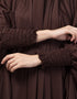 Muslimah Smoking Sleeve Tie at Back Ready To Wear Instant Full Size Jeresy JiIbab Close-up View